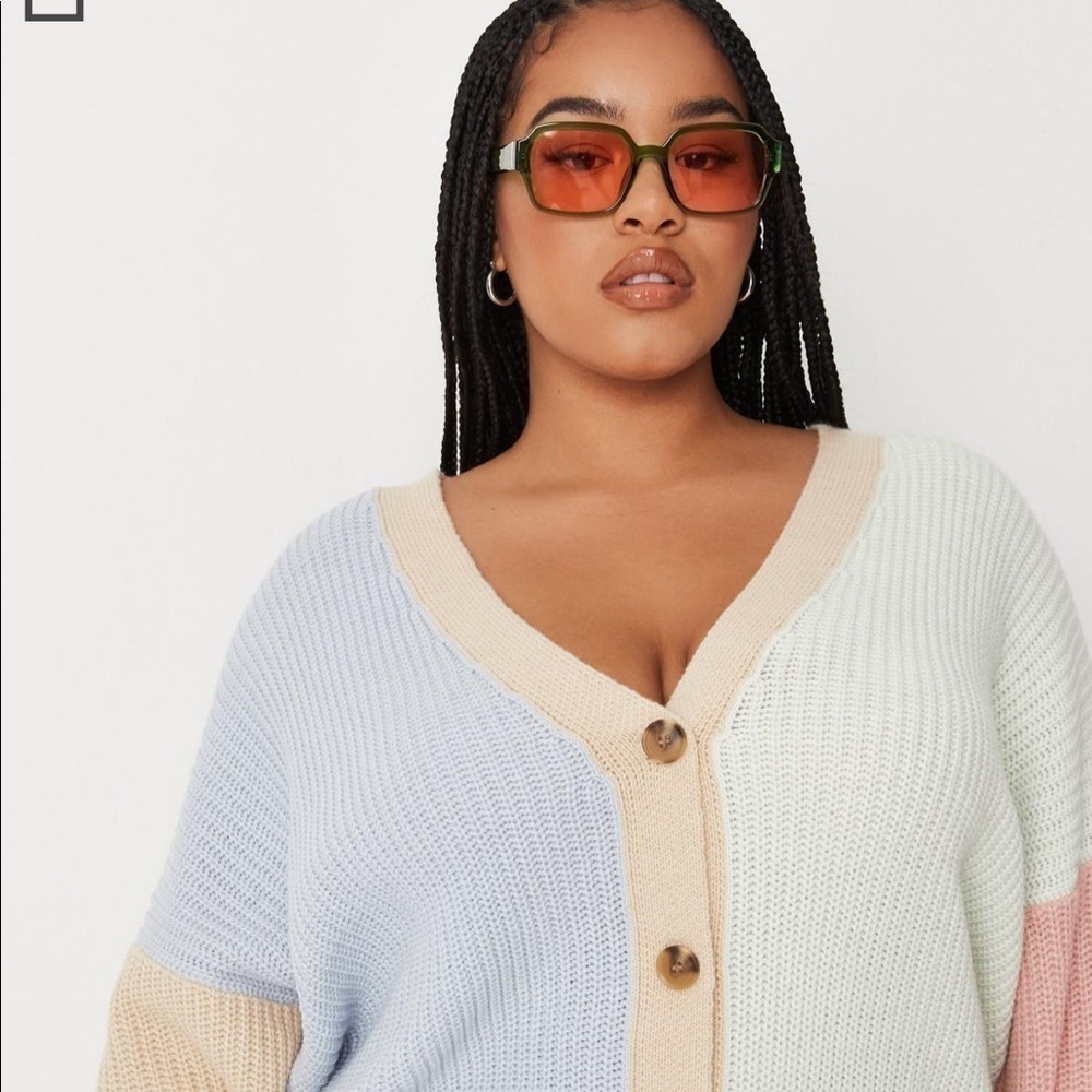 NWT misguided plus color block knit cardigan sz.14/16 - Picture 2 of 7